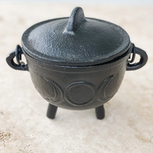 Load image into Gallery viewer, Little Gypsy Triple Moon- Cast Iron Cauldron
