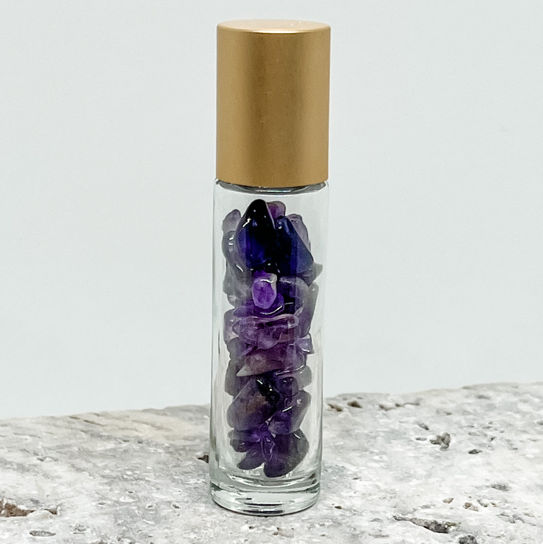 AMETHYST-Essential Oil Crystal Gemstone Roller Bottle