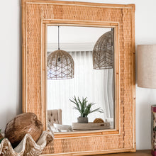 Load image into Gallery viewer, Rectangle Rattan Mirror
