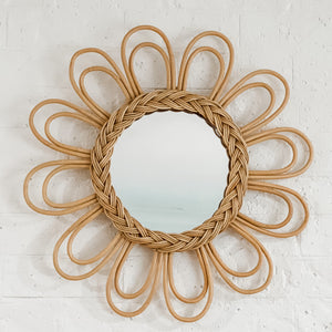 Sunflower Rattan Mirror