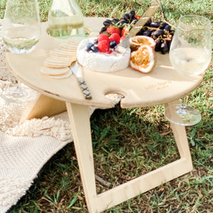 Round Natural Wine Table