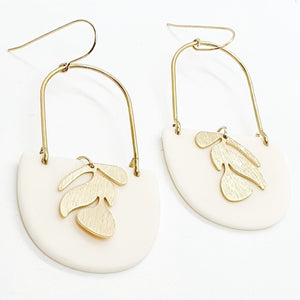 Eva Ivory and gold dangles